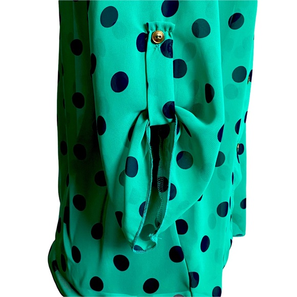 A’GACI A’GACI Green and blue pokadot blouse - Picture 3 of 7